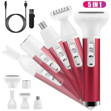 Electric Razor for Women, EEEkit 5-in-1 Waterproof Rechargeable Painless Shaver, Cordless Bikini Wet/Dry Trimmer