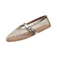 thumbnail image 2 of HTHLVMD Lightweight Slip‑On Flats, Pointed Toe Mesh Mary Jane Flats, Mesh Ballet Flats for Women Buckle Strap Comfy Casual Office Fishnet Ballerina Flat Shoes, Gold 7, 2 of 5