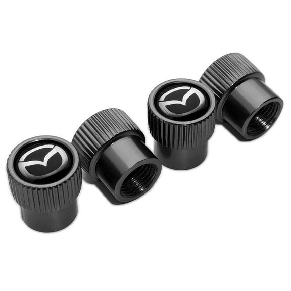 4pcs Universal Fit Mazda Car Wheels Tire Air Valve Caps Stem Dust Cover Grey