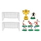thumbnail image 2 of juego de trofeos en miniatura, mini portería de fútbol, modelo de jugador de fútbol pequeño para casa de muñecas, decoración de fiesta de fútbol, pequeños jugadores de fútbol de plástico, adorno par, 2 of 5