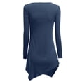 thumbnail image 3 of Doublju Womens Long Sleeve V-Neck Tunic Handkerchief Longline Tunic T-Shirt Dress, 3 of 3