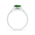 thumbnail image 2 of ANGARA Lab Grown 1.5 Ct Oval Solitaire Emerald Cocktail Ring for Women in 14K White Gold (Size-9x7mm) | May Birthstone, Birthday, Anniversary, Jewelry Gift for Women | Lab-Grown Emerald Ring, 2 of 9