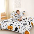thumbnail image 4 of Homewish Classic Halloween Skeleton Full Size Comforter Sets,Bat Pumpkin Pattern Bedding Comforter Set,White Orange Black,Halloween Reversible,3pcs,1 Comforter and 2 Pillowcases, 4 of 7