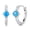 Blue, variant on 18K White Gold Plated Opal Huggie Hoop Earrings for Women,Hypoallergenic Oval Pink Opal and CZ Dainty Earrings,Anniversary Birthday Jewelry Gift for Her Mom Wife Girlfriend Daughter