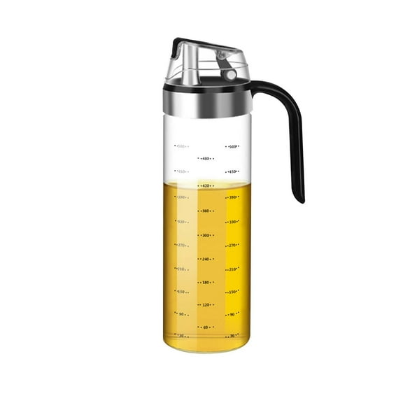 Taotanxi High Borosilicate Glass Oil Dispenser Bottle With Automatic Cap,18 Oz/550 Ml Kitchen Oil And Vinegar Cruet for Cooking,No Drip Pouring Spout Liquid Container for Olive Oil,Soy Sauce