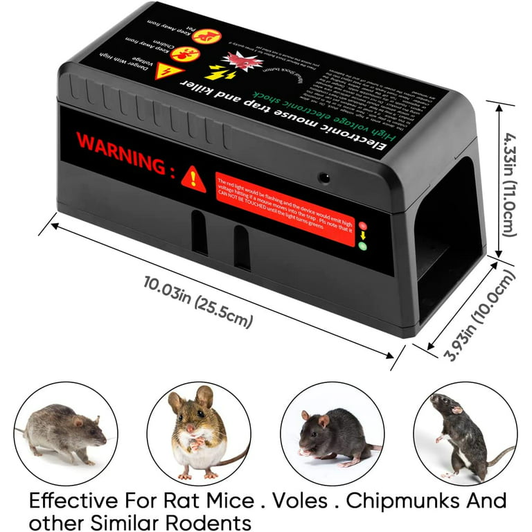 Trapped Elite Electric Rat Trap - Electric Rat & Mice Trap - Easy to Use & Set Up to Clean - Humane Rodent Trap - Family & Pet Safe. Perfect for
