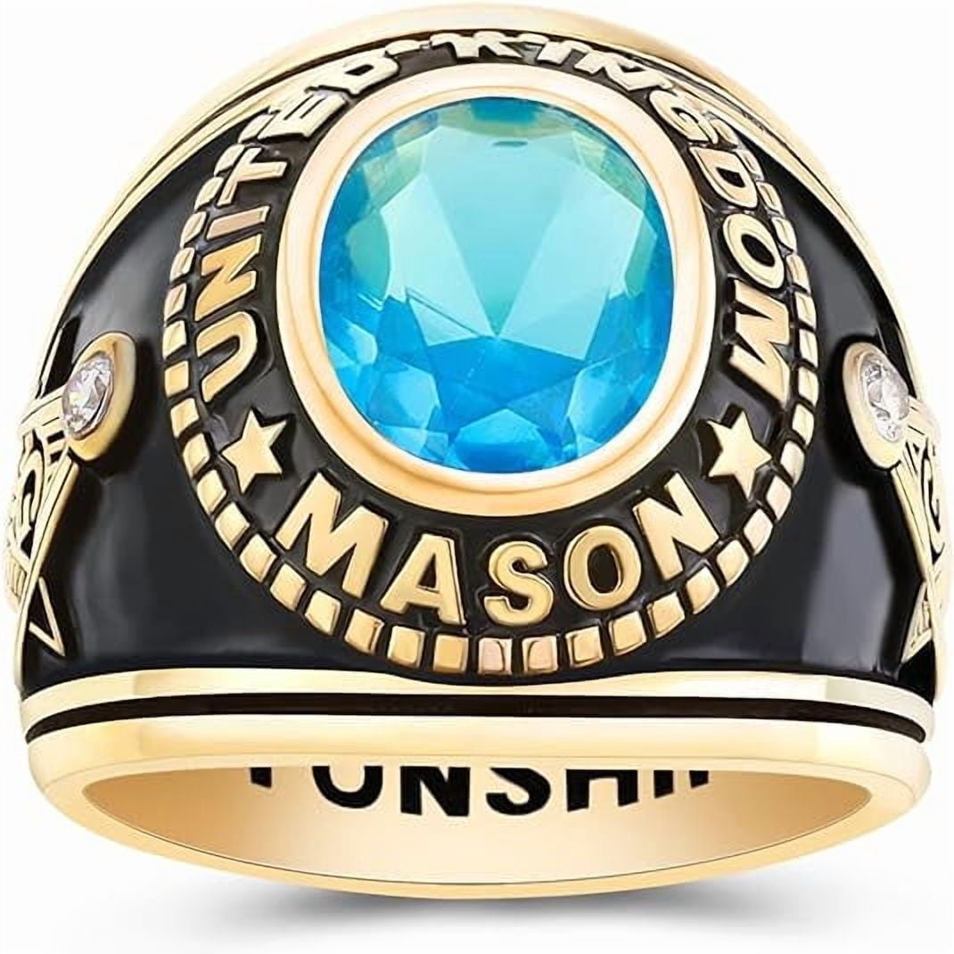 Custom Class Rings Fully Personalized Class Rings for Women High School Rings Women's Class Rings Size 5-15 Graduation Rings for Women Cubic Zirconia Birthstone Rings