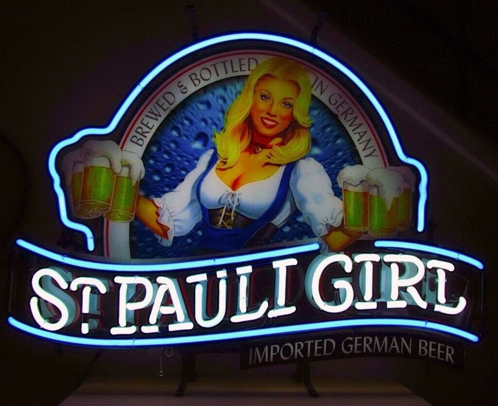 New Saint St Pauli Girl Beer Light Lamp Bar Wall Decor Neon Sign 20"x16" 