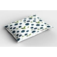 thumbnail image 2 of Ambesonne Fruit Pillow Sham 2 Pack, Blueberry Drawing Leaves Art, 26"x20", Petrol Blue White Green, 2 of 3