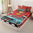 thumbnail image 2 of Homewish Blue Racing Car Zipper Twin Comforter Sets with Fitted Sheet and 2 Pillowcases for Boys,Extreme Sport Checkered Flag Zipper Bedding Set,4-Piece, 2 of 6