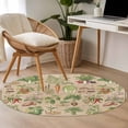 thumbnail image 4 of Rustic Vegetable Garden Round Area Rug 3.3Ft Washable Circle Rugs for Dining Room Table, Vintage Farmhouse Plants Beige Non-Slip Carpet Floor Mats Indoor Outdoor Carpet Runner Aesthetic Home Decor, 4 of 8