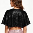 thumbnail image 5 of YTCAMLO Glitter Sequin Womens Cropped Wraps Fashions Short Sleeve Bolero Shrug Flared Shiny Shoulder Cover Up for Wedding, 5 of 5