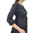 thumbnail image 5 of Bimba Women's 3/4 Sleeve Summer Cotton Maxi Dress Drawstring Waist, 5 of 7