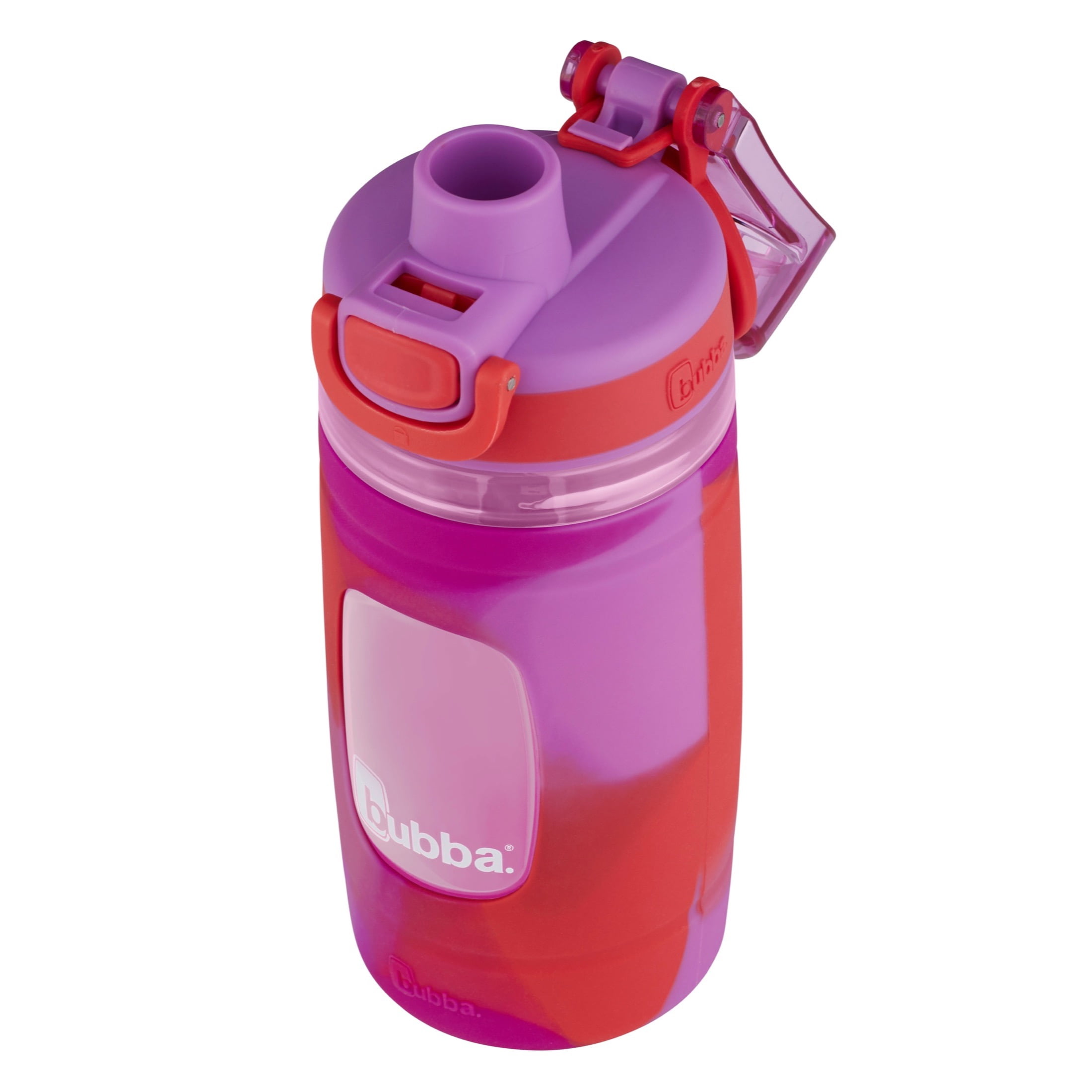 bubba Flo Kids Water Bottle Wide Mouth Lid with Silicone Sleeve Coral, 16  fl oz. 
