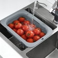 thumbnail image 6 of Leodye 1PCS Multifunctional Retractable Drain Basket Adjustable Over Sink Colander Strainer for Kitchen Fruit Vegetable -7.87*18.9*2.56IN, 6 of 6