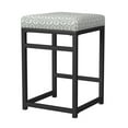 thumbnail image 5 of HomePop 24" Indoor Square Backless Metal Upholstered Counter Stool, Light Gray, 5 of 10