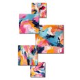 thumbnail image 3 of Designart "Blissful Swirls Of Colorful Paint" Abstract Wall Art Set Of 5 - Multicolor Modern Living Room Metal Art Set, 3 of 6