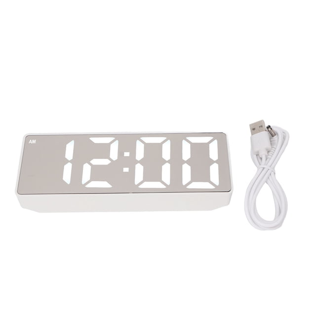 Reloj despertador digital NikouMX con pantalla de temperatura espejo LED color Blanco