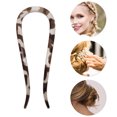 thumbnail image 3 of Unique Bargains 1 Pc Hair Pin U-shaped Hair Accessories 4.33"x1.57" Dark Brown Transparent Gray, 3 of 5