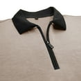 thumbnail image 6 of KeShDi Flannel Shirt for Men Long Sleeve Stand Collar Zipper Pullover T-Shirt Solid Bottoming Shirt Top Long Sleeve Turndown Collar Blouse Shirt Khaki XL, 6 of 8