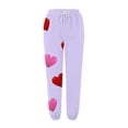 thumbnail image 3 of JUSLIO Womens Pants Comfortable Wide-leg Pants Winter Print Sweatpants with Pockets Outdoor Workout Business Casual Sweatpants Purple L, 3 of 4