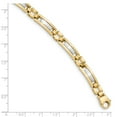 thumbnail image 3 of 14k Two-tone Polished and Satin 8.5in Mens Link Bracelet in 14k Yellow and White Gold, 3 of 3
