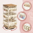 thumbnail image 6 of Sfugno 360 Rotating Earring Display Stands for Selling, Earring Rack Display Holder Stand,Jewelry Display for Vendors Selling Earring Cards,White+Brown, 6 of 8