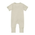 thumbnail image 4 of Baby Girl Romper Cotton Footless Pajamas Zipper Short Sleeve Sleeper Jumpsuit Boys' Jumpsuits Khaki 3 Months-6 Months, 4 of 4