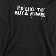 thumbnail image 2 of Popfunk Wheel of Fortune I'd Like to Buy a Vowel Adult Pull-Over Hoodie, Black, Large, 2 of 5