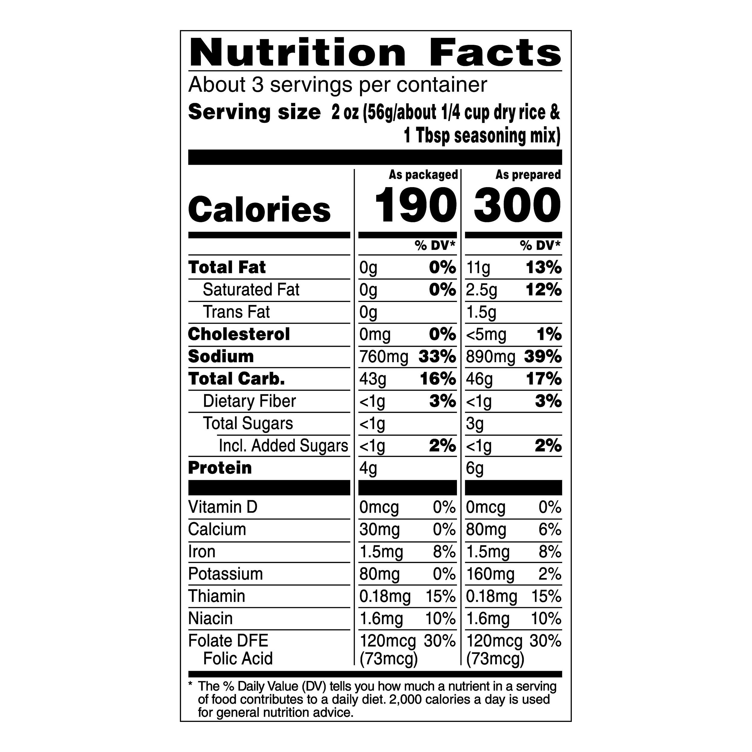 Rice A Roni Chicken Flavor Nutrition Facts Edu svet gob gt