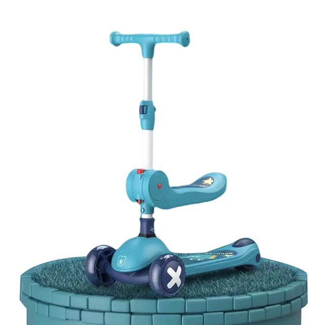 Patinete Infantil 2 En 1 Para Sentarse, Patinete Plegable Con Ruedas Led, Manillar Regulable En Altura Y Antideslizante Yuarrent OD016840-03