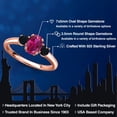 thumbnail image 2 of Gem Stone King 18K Rose Gold Plated Silver Red Created Ruby and Black Onyx Engagement Ring for Women | 1.11 Cttw | Oval 7X5MM | Gemstone July Birthstone | Size 8, 2 of 6