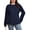 Navy Blue, variant on FOLUSI Women's Large Size Splicing Sleeve Sports Shirt Long Sleeve Printed Roayl Blue XL