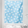 thumbnail image 1 of Blue and White Tapestry, Boys and Girls Pattern with Polka Dots and Smiling Happy Clouds, Fabric Wall Hanging Decor for Bedroom Living Room Dorm, 5 Sizes, Pale Blue and White, by Ambesonne, 1 of 1