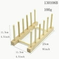 thumbnail image 2 of Bamboo Wooden Dish Rack, Plate Rack Stand Pot Lid Holder, Kitchen Cabinet Organizer for Bowl, Dish, Cup, Cutting Board and More, 2 of 5