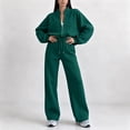 thumbnail image 2 of Gamivast 2 Piece Activewear Sets for Women Cropped Zip up Jacket High Waisted Pants Set Tracksuit Fall Winter Athletic Lounge Outfits Activewear, 2 of 6