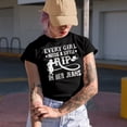 thumbnail image 2 of Every Girl Needs a Little Rip in Her Jeans, Girls or Women Fashion Statement, Navy Blue T-Shirt, Medium, 2 of 5