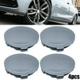 thumbnail image 1 of 4 Pcs 60Mm Nouveau Abs Noir Argent Voiture Véhicule Moyeu de Roue Capuchon Central Argent, 1 of 10