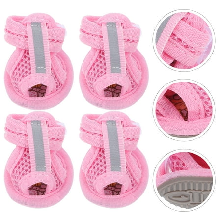 4pcs puppy shoes for small dogs sandals summer shoes mesh sandals breathable summer shoes for puppy rubber supplies small shoes (  3. 5x4. 5cm )