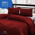 thumbnail image 2 of HNB Store 3pc Duvet Cover Set | 1000 TC Egyptian Cotton | Alaskan King Size Duvet Cover with 2 Pillowcases | Burgundy Solid, 2 of 8