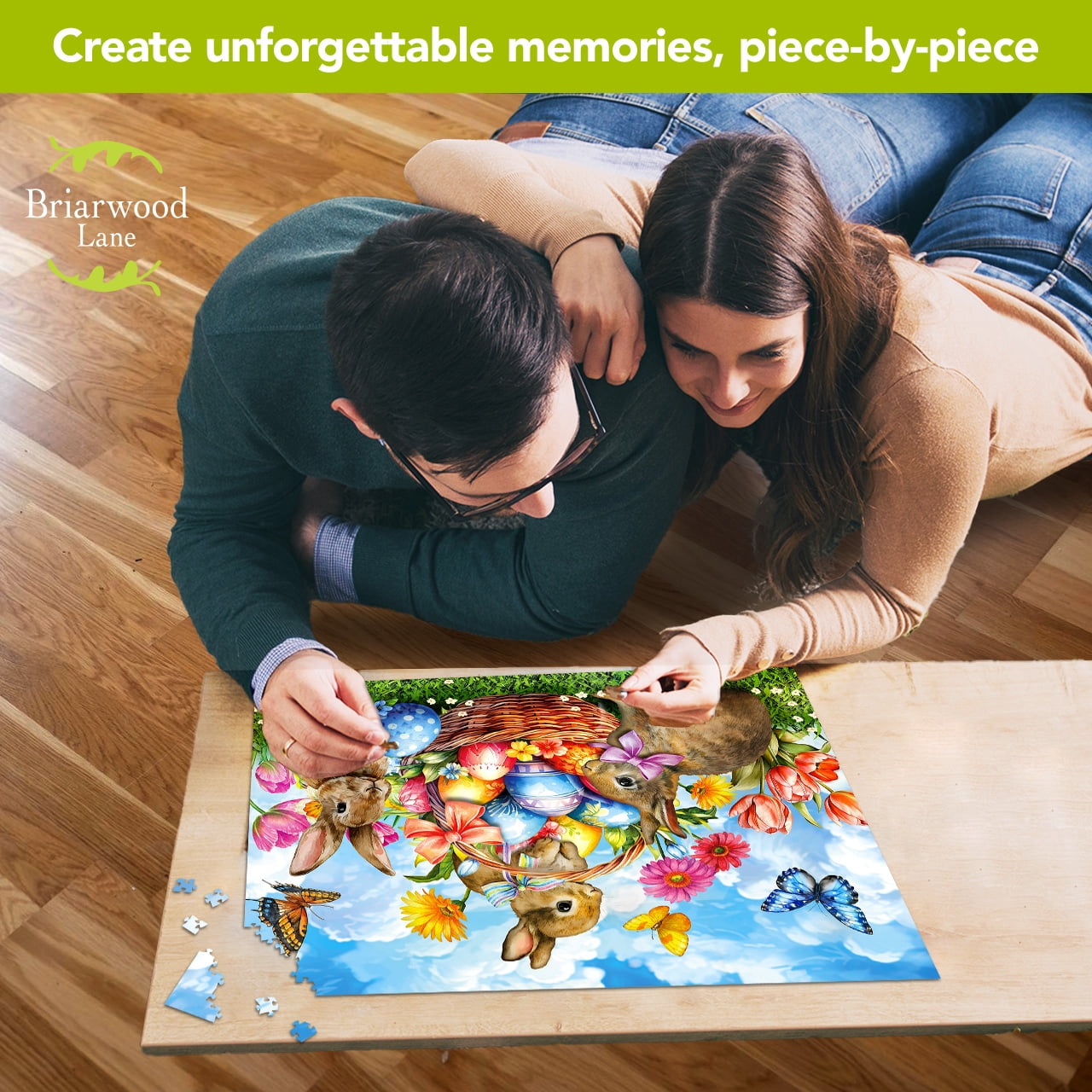 Briarwood Lane Spring Easter Jigsaw Puzzle 1000 Pieces Adult Finished Size 29.5x19.68 Springtime Bunnies For Game Night