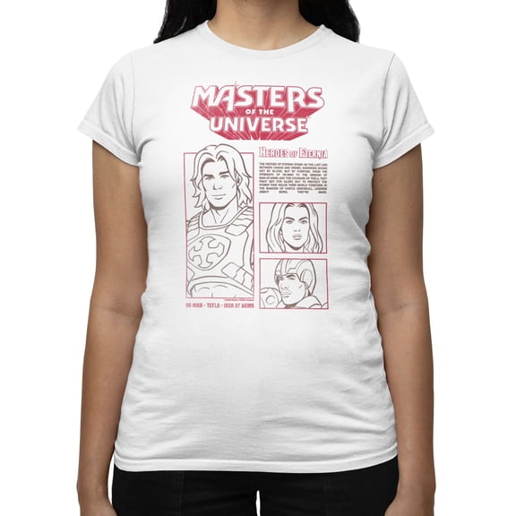 Masters Of The Universe Movie Heroes Of Eternia Team Info Women's T Shirt (White, S-XXL)