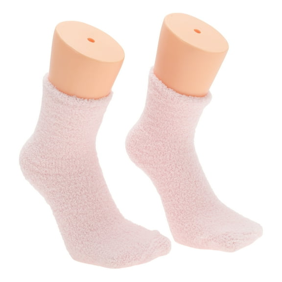 Unique Bargains 1 Pair Women's Comfortable Sleep Cozy Socks Light Pink 93% Polyester 7% Spandex