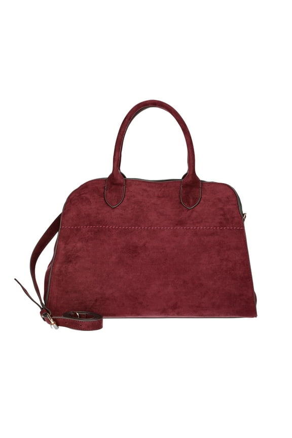 Women's Sage Satchel Soft Faux Suede Tote Bag, Wine