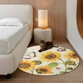 thumbnail image 2 of Round Rugs 4Ft, Farm Sunflowers Round Area Rug Washable Indoor Throw Carpet, Retro Flowers Butterfly Botanical Beige Soft Non Slip Circle Rug for Kitchen Nursery Room Home Decor Aesthetic, 2 of 8