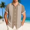 thumbnail image 7 of Hfnxid Mens Summer Button Down Shirt Big and Tall Short Sleeve Shirts Color Block Work Tshirt Summer Cuba Beach Tee, 7 of 7