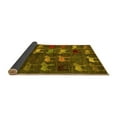 thumbnail image 2 of Ahgly Company Indoor Round Abstract Yellow Modern Area Rugs, 7' Round, 2 of 4