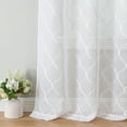 thumbnail image 4 of Pinewave Sheer Curtains 84 inch Geometric Embroidered Light Filtering Window Panels Moroccan Trellis Tulle Grommet Top W38"xL84"x2,White, 4 of 5
