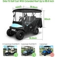 thumbnail image 3 of 10L0L 4 Passenger Golf Cart Enclosure 86’’ , Universal 600D Waterproof Driving Cover for Yamaha EZGO Club Car, Golf Cart Accessories, Black, 3 of 8