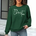 thumbnail image 2 of Lcziwo Women Christmas Knit Pullover Tops Cute Graphic Print Waffle Sweatshirt Casual Trendy Long Sleeve Shirts Crew Neck Fall Winter Outfits 2025 Green,L, 2 of 6
